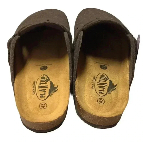 Plakton Clogs Women 9 40 Brown Blogg Felted Wool Cork Slip On Soft Footbed NEW - Picture 5 of 7